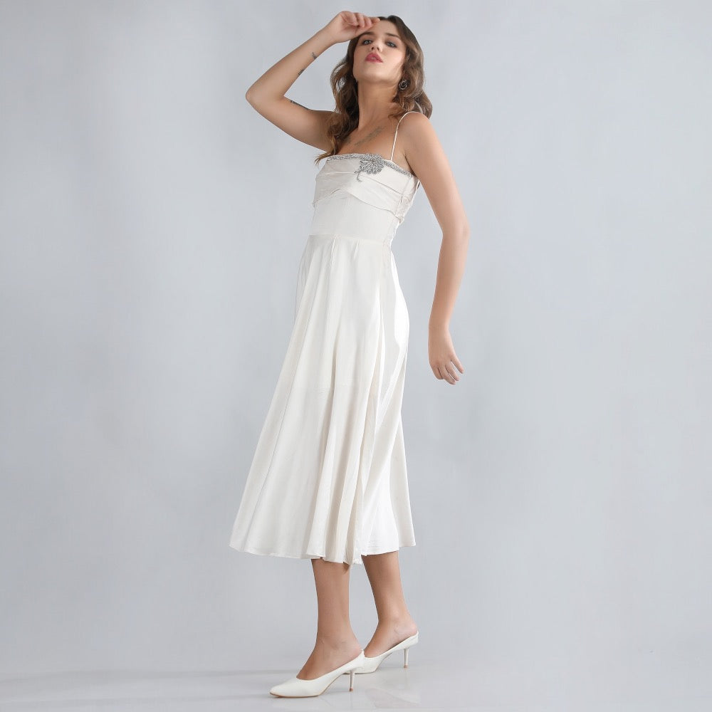 IVORY GRACE SATIN DRESS