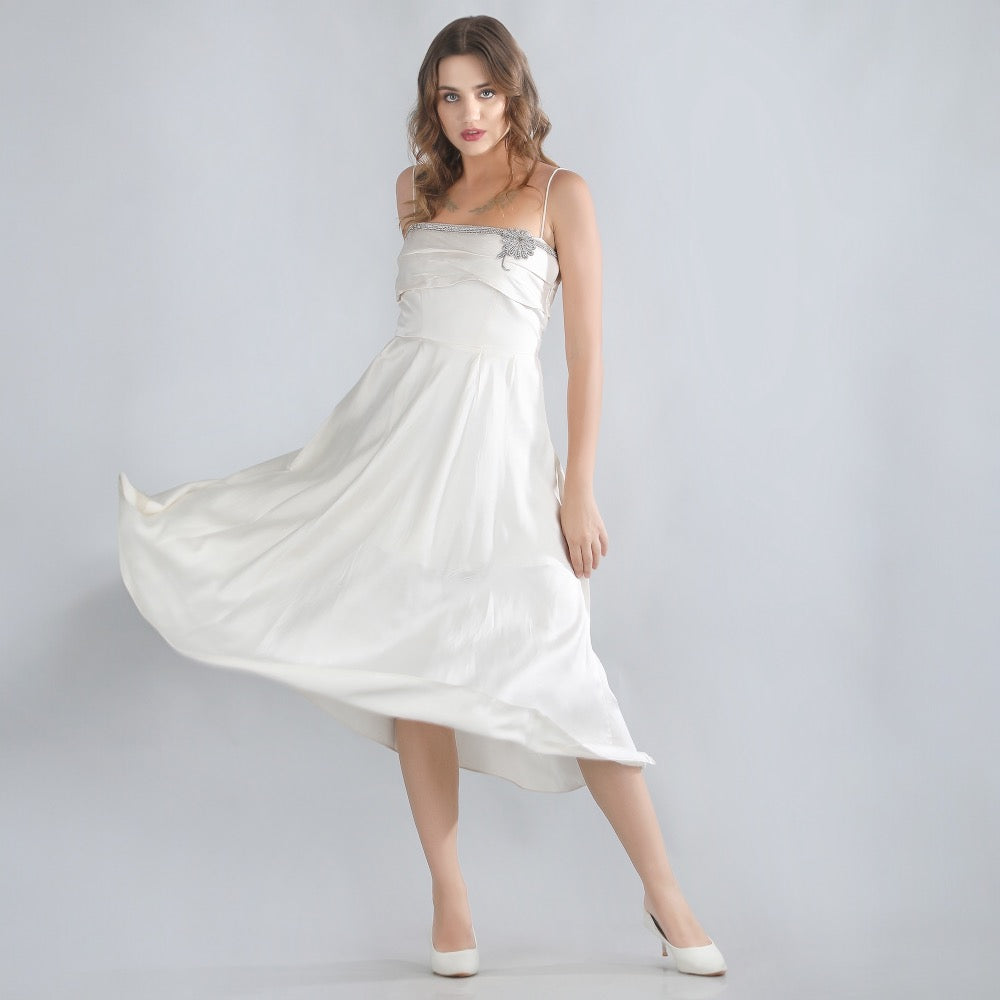 IVORY GRACE SATIN DRESS